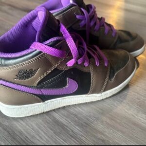 Jordan Sneakers with Vibrant Purple Highlights
